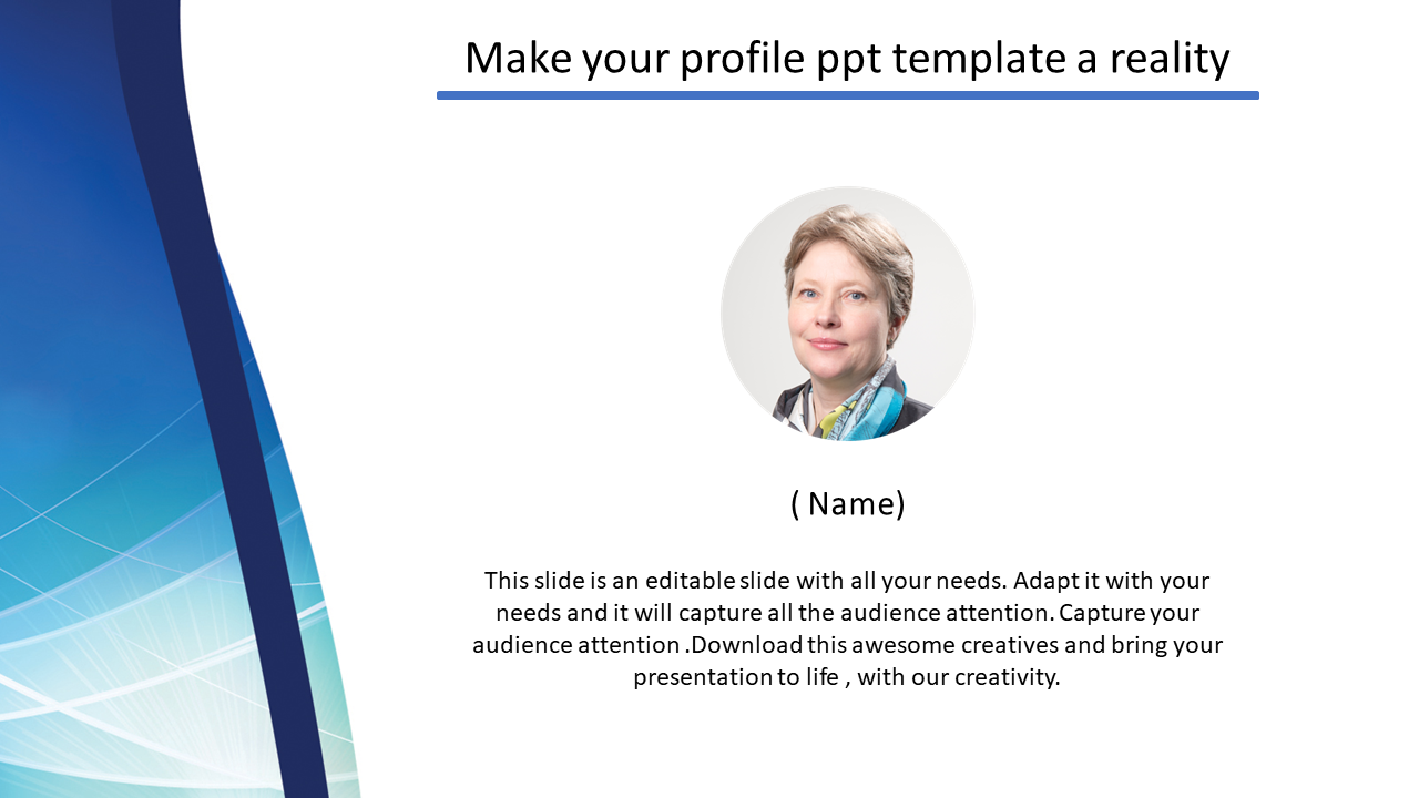 Free - Profile PPT PowerPoint Template With Image Holder